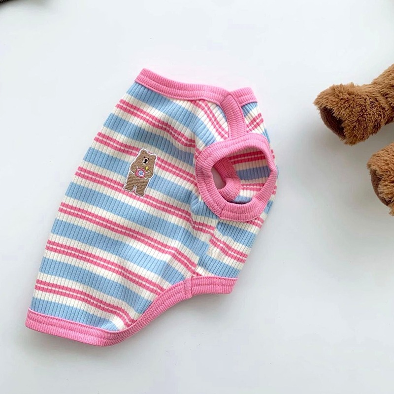Summer Pet Striped Bear Vest