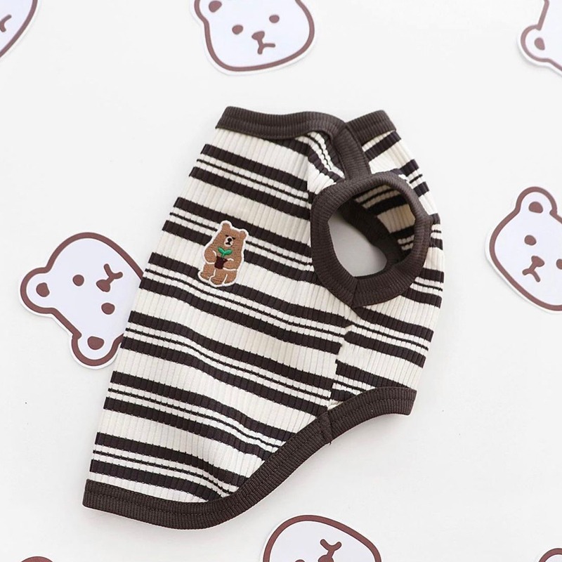 Summer Pet Striped Bear Vest