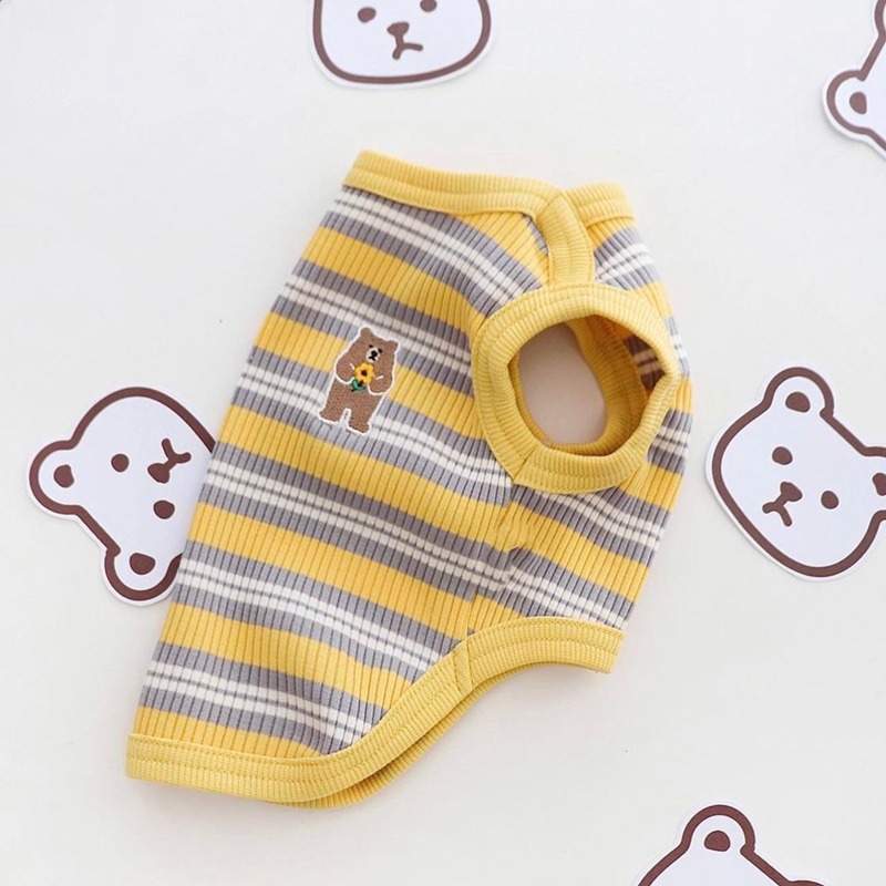 Summer Pet Striped Bear Vest