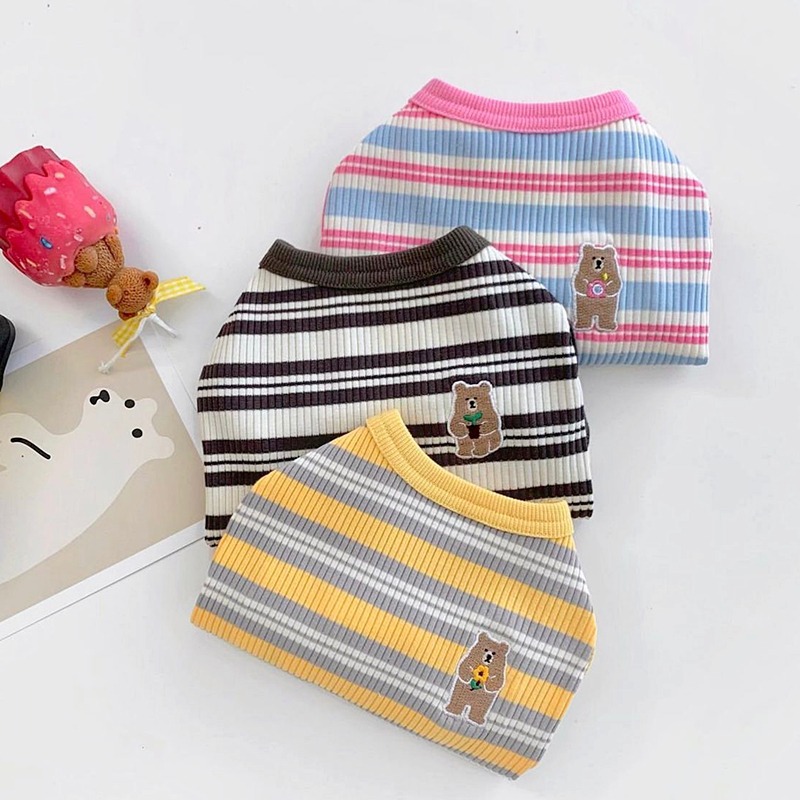 Summer Pet Striped Bear Vest