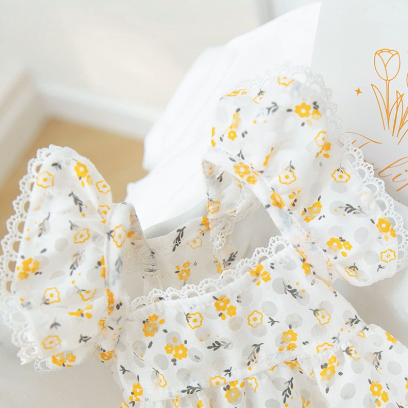 Pet Summer Fresh Hollow out Floral Dress