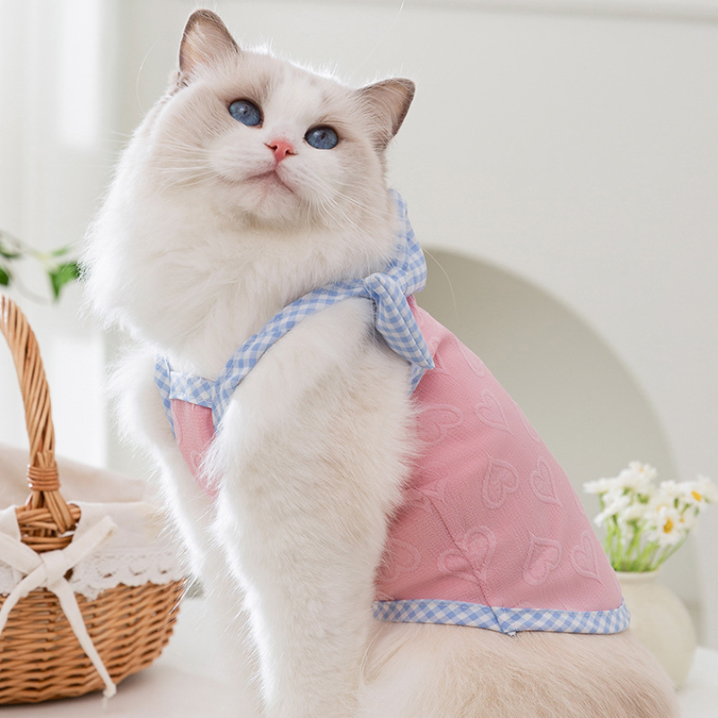 Cat Heart Embossed Suspender Summer Coat
