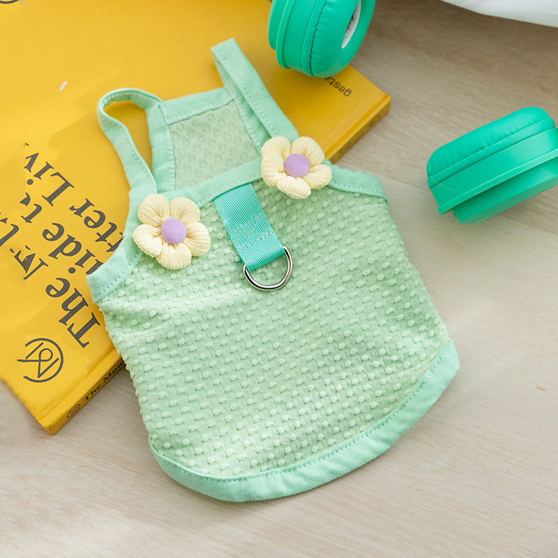 Pet Summer Floral Embellished Harness