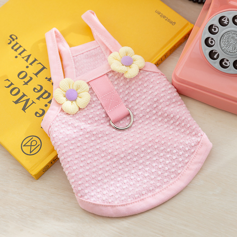 Pet Summer Floral Embellished Harness