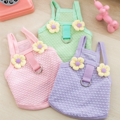 Pet Summer Floral Embellished Harness 01