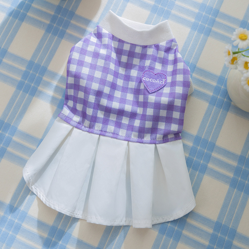 Pet Heart Checkered Dress