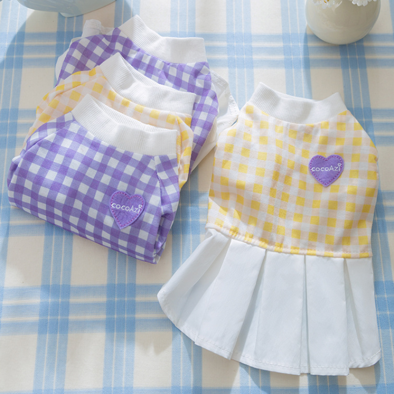 Pet Heart Checkered Dress