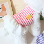 Sweet Polka Dot Pet Dress with Pineapple Charm