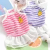 Sweet Polka Dot Pet Dress with Pineapple Charm