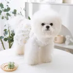 Pet Floral Princess Dress with Bow Summer Thin