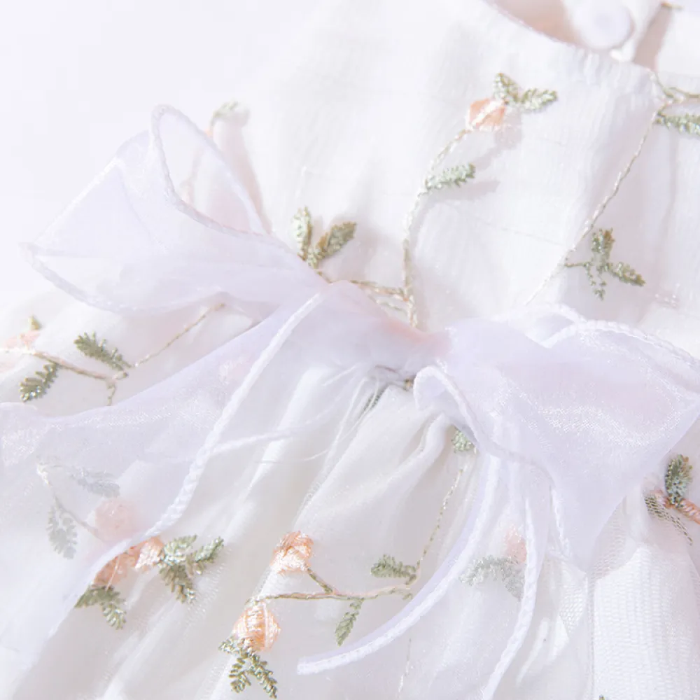Pet Floral Princess Dress with Bow Summer Thin