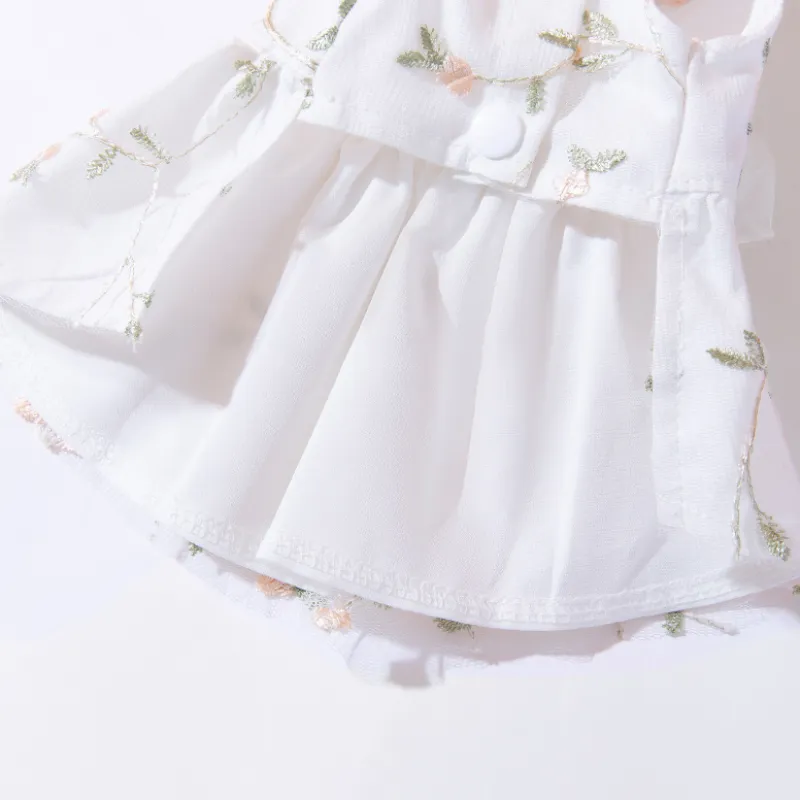 Pet Floral Princess Dress with Bow Summer Thin