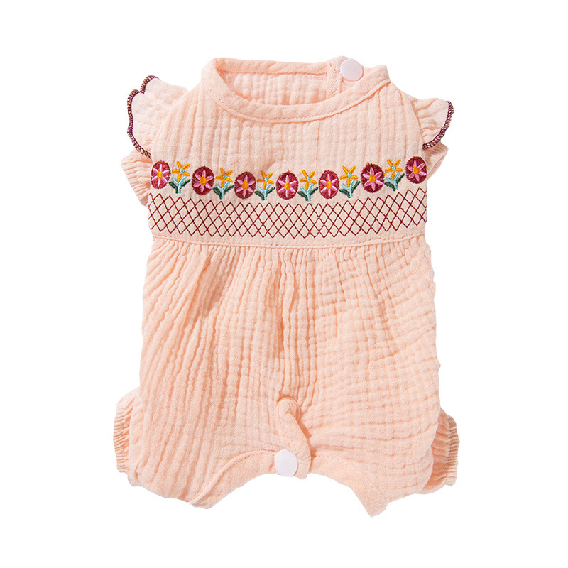 Floral Embroidered Pet Bodysuit
