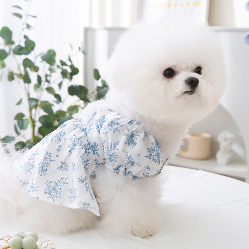  Summer Pet Camellia Print Backless Dress