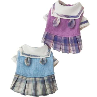 American Style JK Plaid Pet Winter Dress 01