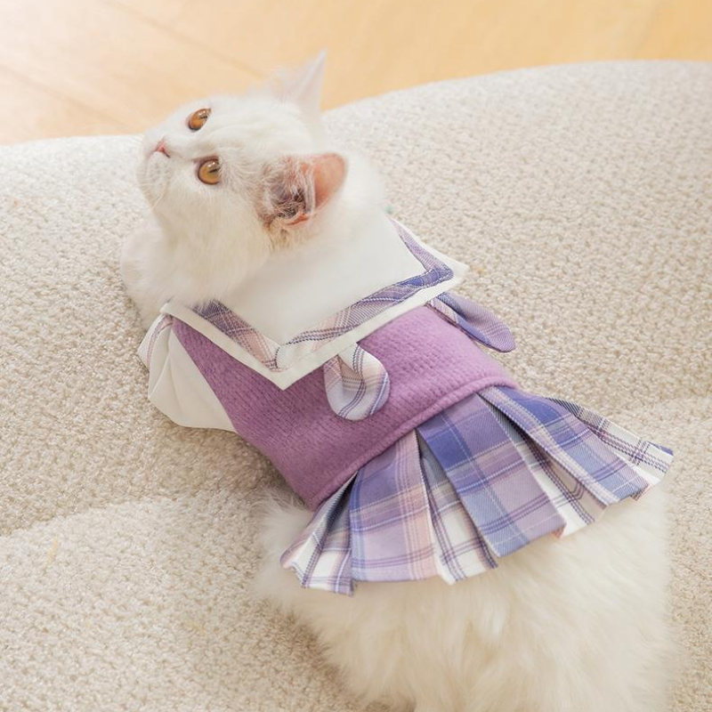 American Style JK Plaid Pet Winter Dress