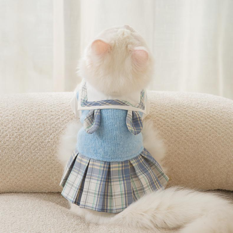 American Style JK Plaid Pet Winter Dress