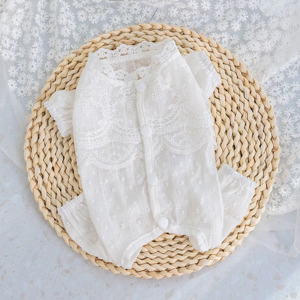 Romantic Lace Four Legged Pet Onesie for Summer