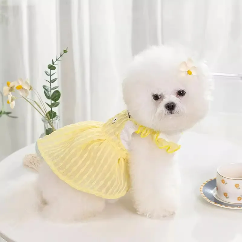 Cat Checkered Dress 3D Cat Face Sheer Mesh Skirt