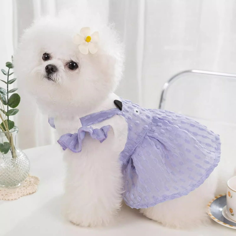 Cat Checkered Dress 3D Cat Face Sheer Mesh Skirt
