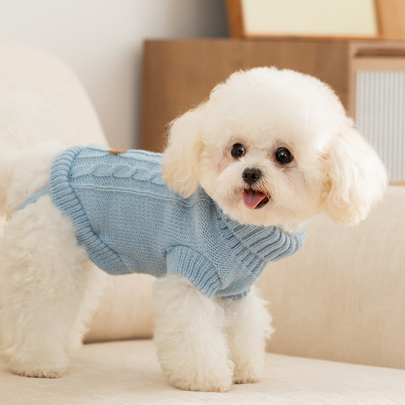 Winter Pet Simple Cable Knit Warm Sweater