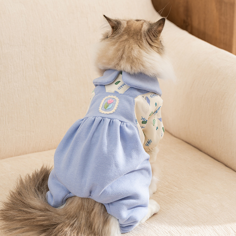 Winter Princess Style Cat Cotton Romper