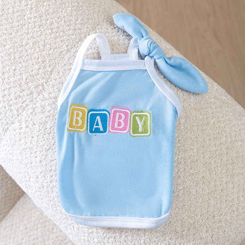 Summer Pet Macaron colored Bowknot Sling Vest