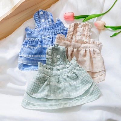 Summer Pet Daisy Checkered Suspender Dress 01