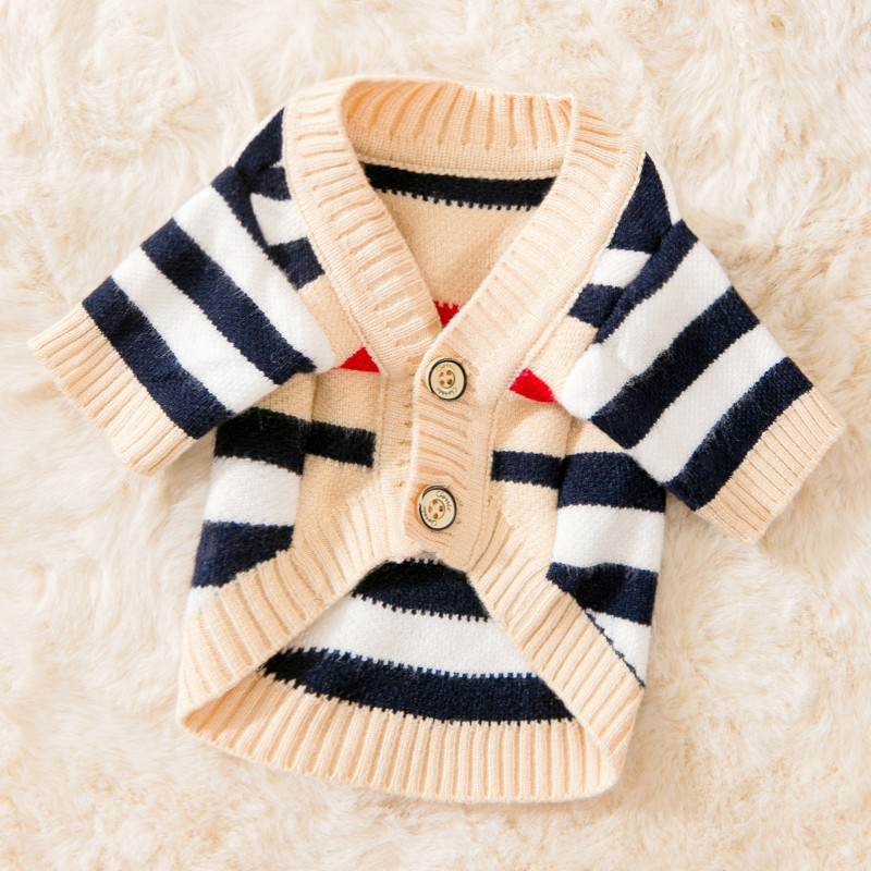 Cute Pet Striped Knit Cardigan for Winter