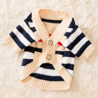 Cute Pet Striped Knit Cardigan for Winter 01