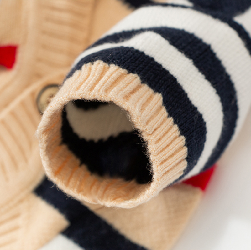 Cute Pet Striped Knit Cardigan for Winter