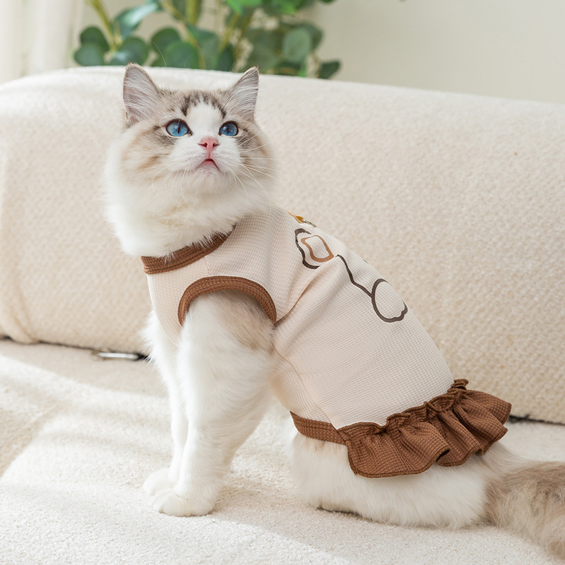 Cute Cat Teddy Bear Harness Thin Breathable Dress