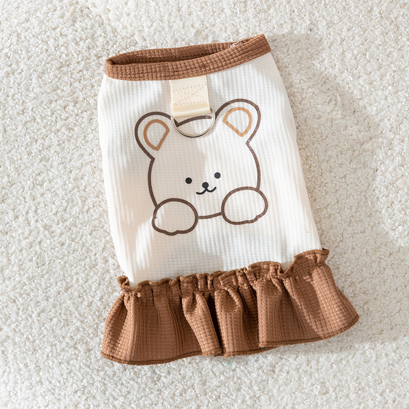 Cute Cat Teddy Bear Harness Thin Breathable Dress