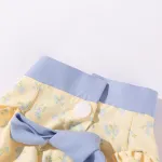 Pet Summer Fresh Floral Print Strapless Two piece Dress