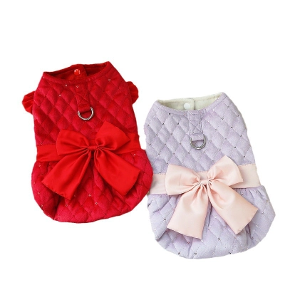 Cute Pet Winter Towing Cotton Coats 01