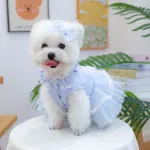 Pet Blue Tulle Dress with Butterfly Hairpin Set