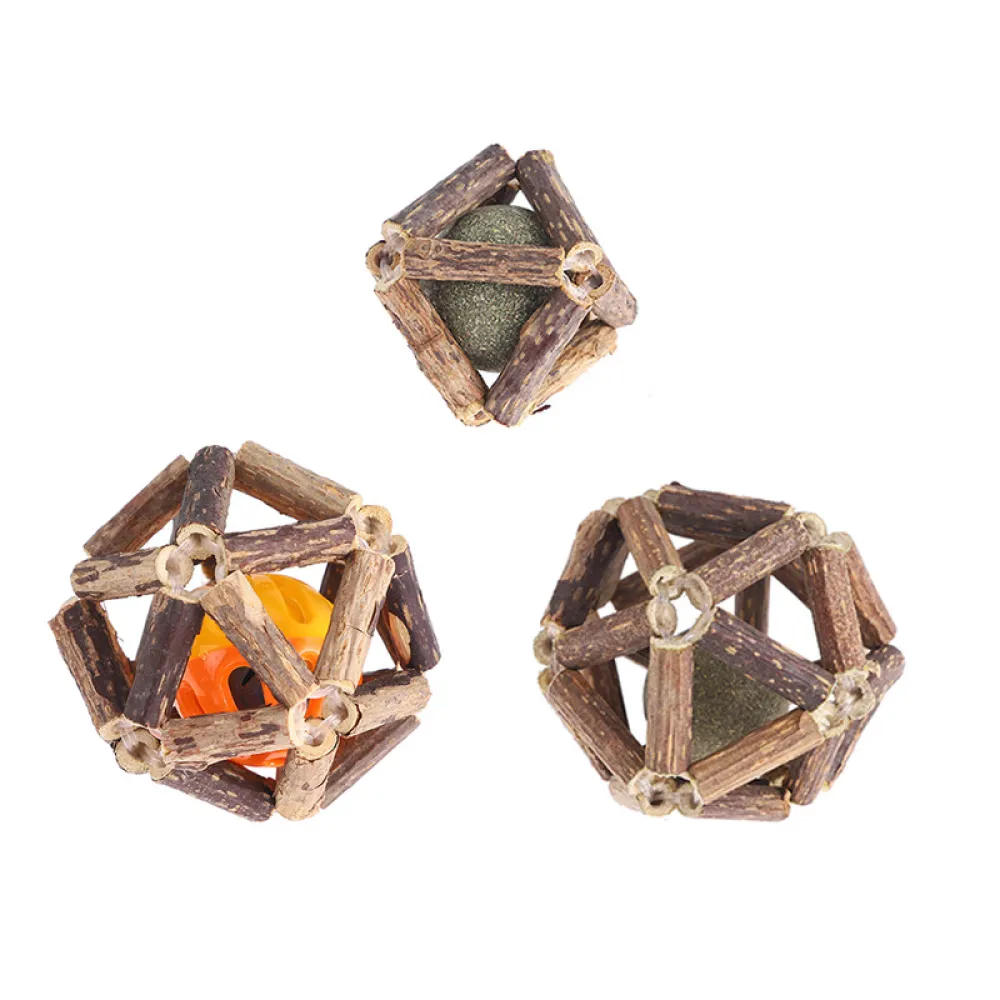 Cat Catnip Bell Woven Teeth Grinding Toy Ball