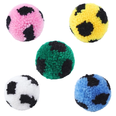 Colorful Plush Silent Cat Toy Footballs 01