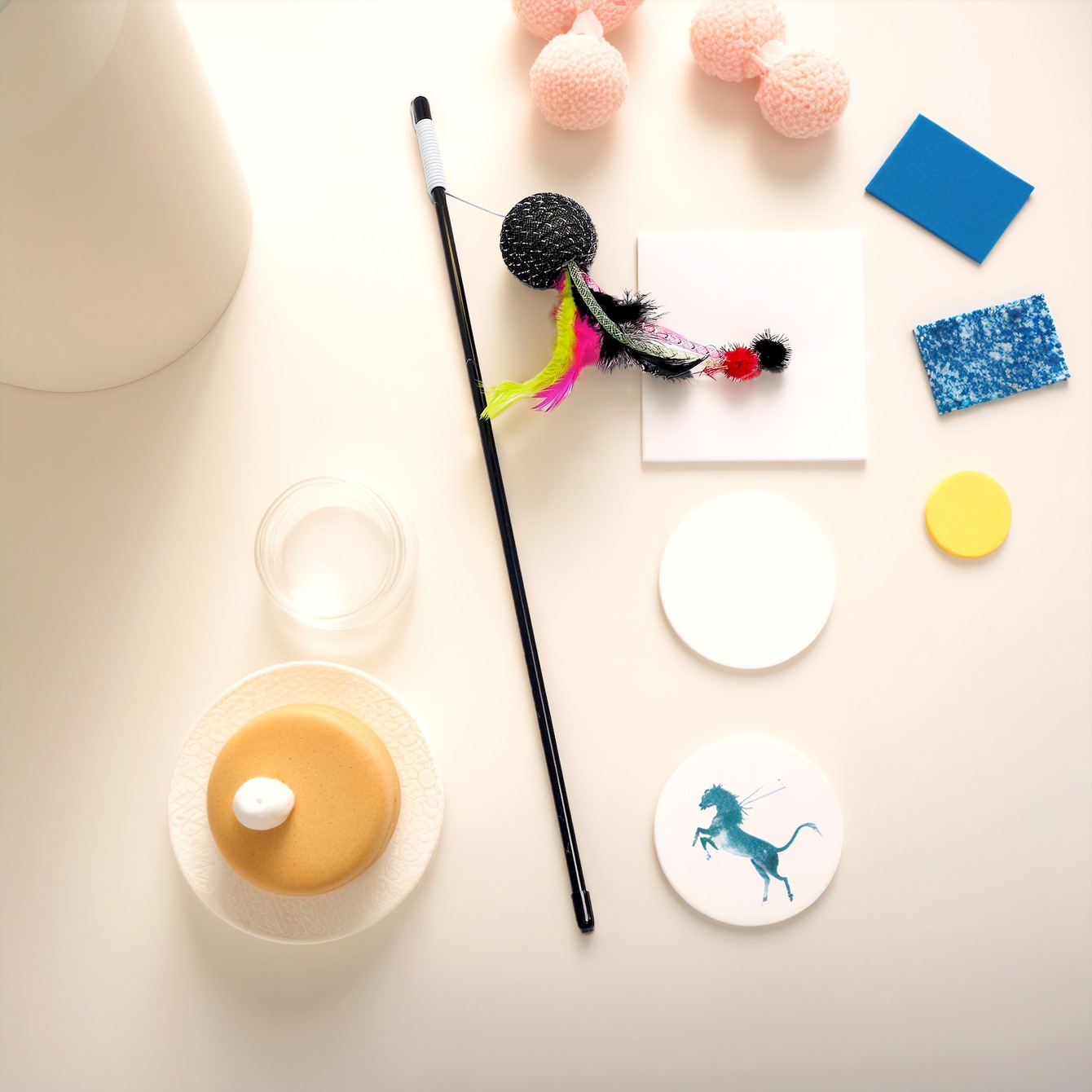 Interactive Cat Wand Toys with Durable Black Rods