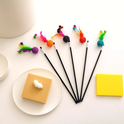 Interactive Cat Wand Toys with Durable Black Rods 01