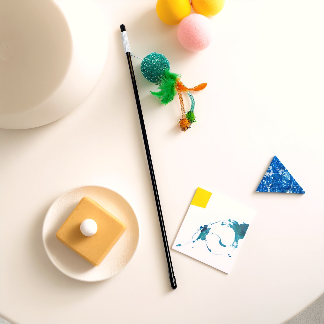 Interactive Cat Wand Toys with Durable Black Rods