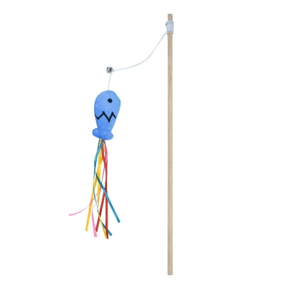 Colorful Ribbon Fish Cat Wand Toy 02
