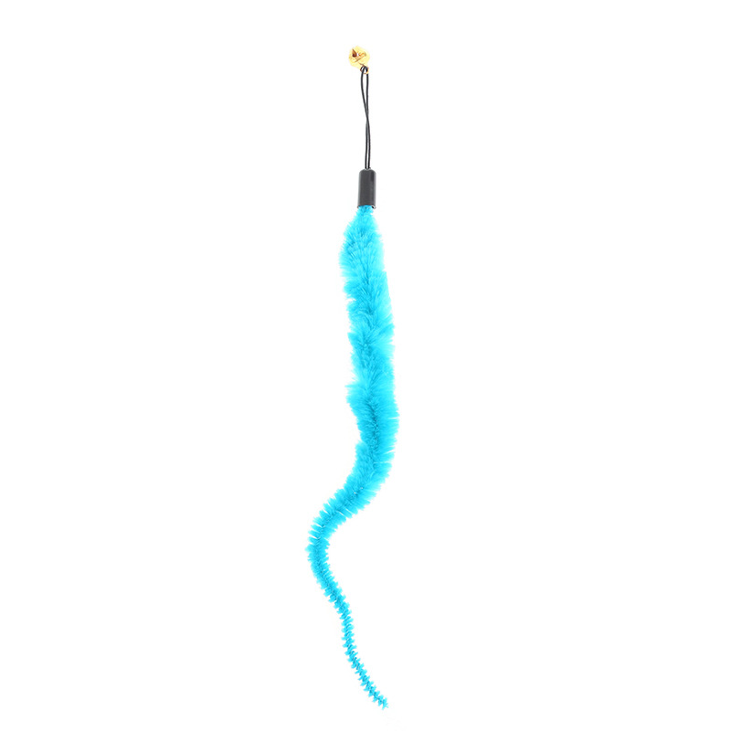Colorful Furry Caterpillar Cat Toy Wand