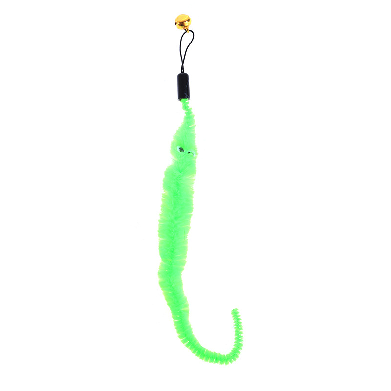 Colorful Furry Caterpillar Cat Toy Wand