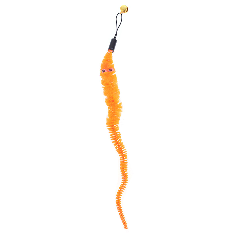 Colorful Furry Caterpillar Cat Toy Wand