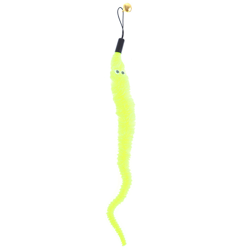 Colorful Furry Caterpillar Cat Toy Wand