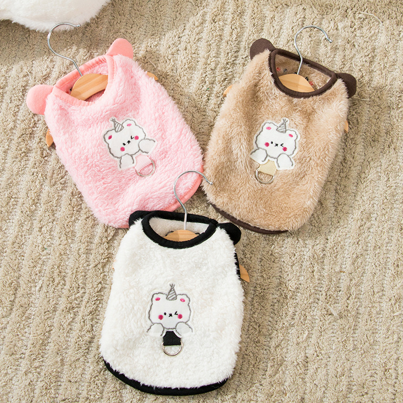 Autumn Warm Cartoon Fluffy Pet Vest