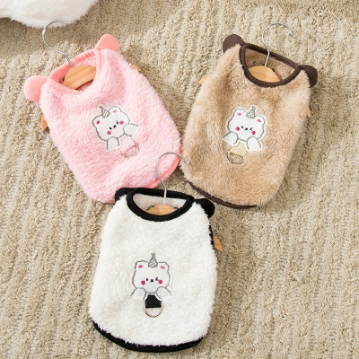 Autumn Warm Cartoon Fluffy Pet Vest 01