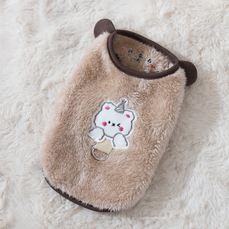 Autumn Warm Cartoon Fluffy Pet Vest
