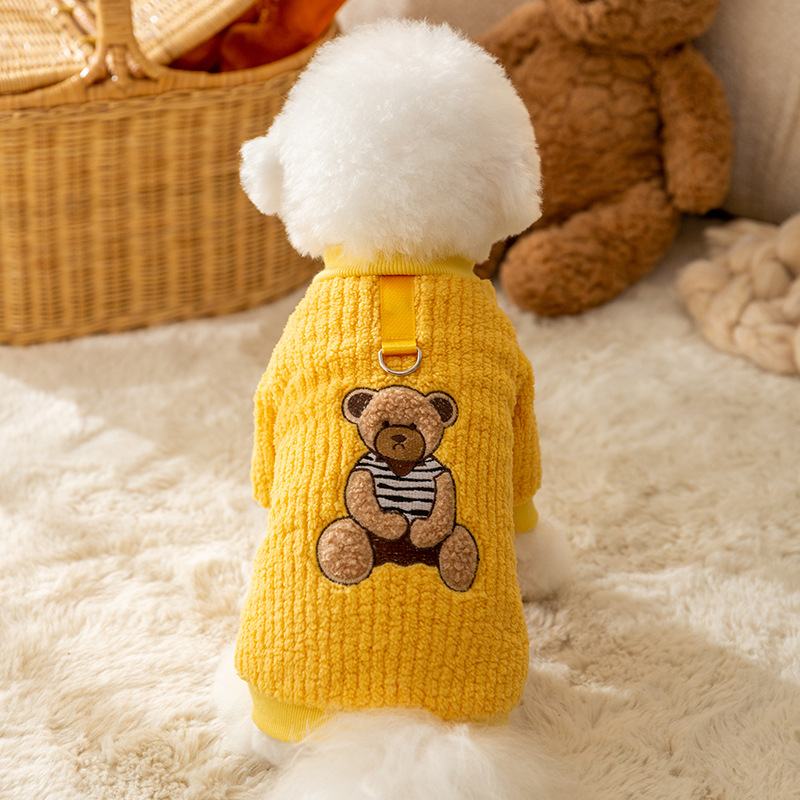 Pet Striped Teddy Warm Fleece Coat